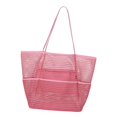 thumbnail image 3 of Bolsa de playa familiar plegable de nailon con bolsillos para artículos esenciales de vacaciones para mujeres y hombres. Rosa, 3 of 8