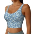 thumbnail image 2 of Fotbe Floral Retro Style Sujetador Deportivo Largo sin Aros para Mujer con Almohadillas y Soporte Medio, Transpirable y Absorbente, Camiseta Tipo Chaleco o Tank Top-Medium, 2 of 8