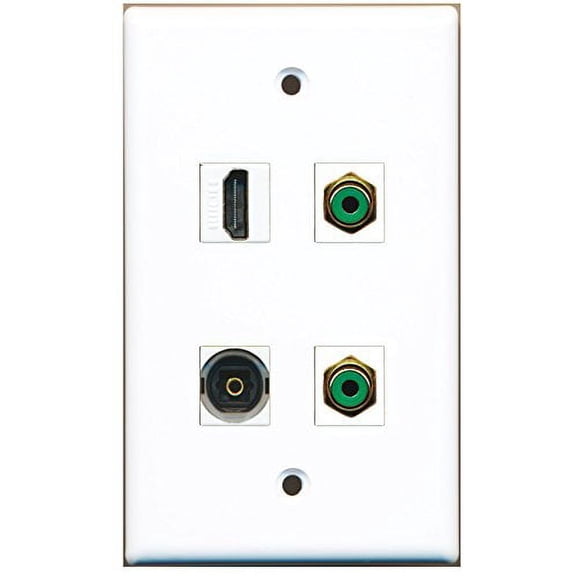 RiteAV - 1 Port HDMI 2 Port RCA Green 1 Port Toslink Wall Plate