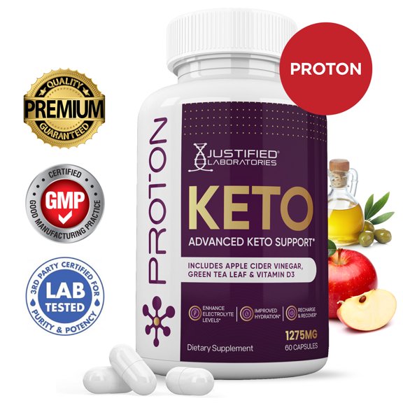 Proton Keto ACV Pills 1275mg Alternative to Gummies Dietary Supplement 60 Capsules