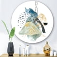 thumbnail image 2 of Designart 'Mountain Moon With Gouache Of Abstract Landscape' Modern Circle Metal Wall Art 11x11 - Disc of 11, 2 of 5