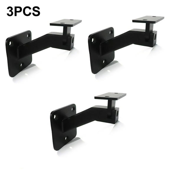 Lefu Adjustable Handrail Brackets for Indoor Stairs Black Stair Railing Bracket