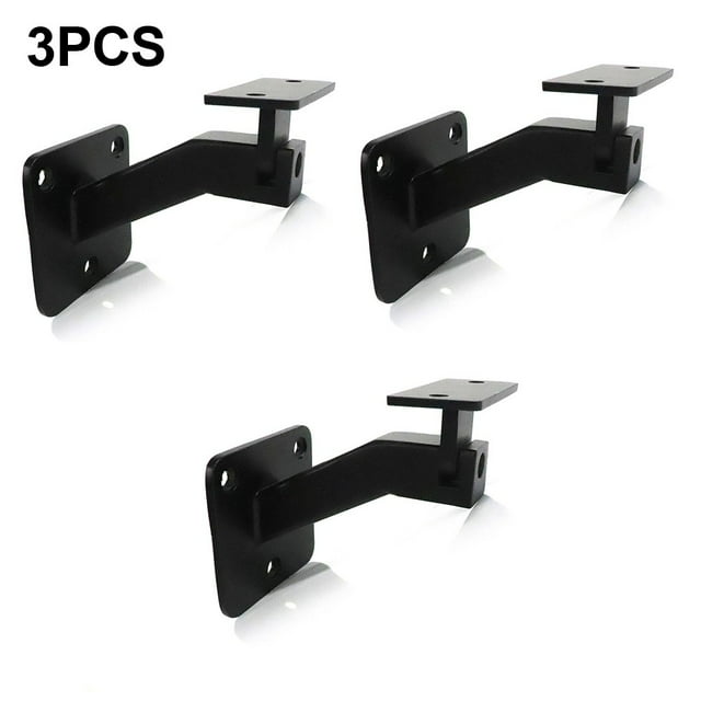 Lefu Adjustable Handrail Brackets for Indoor Stairs Black Stair Railing Bracket