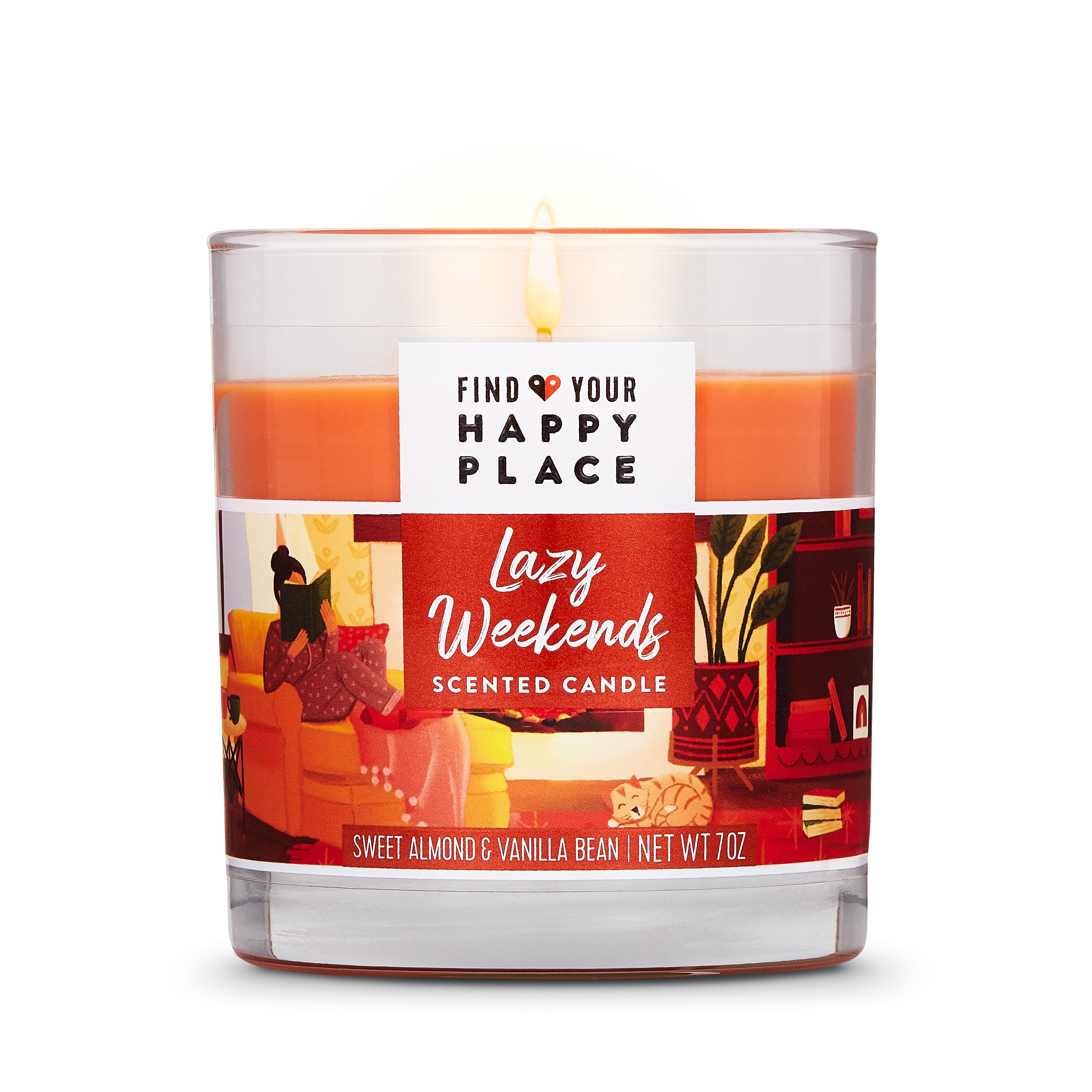 Find Your Happy Place Scented Candle Lazy Weekends 7 oz