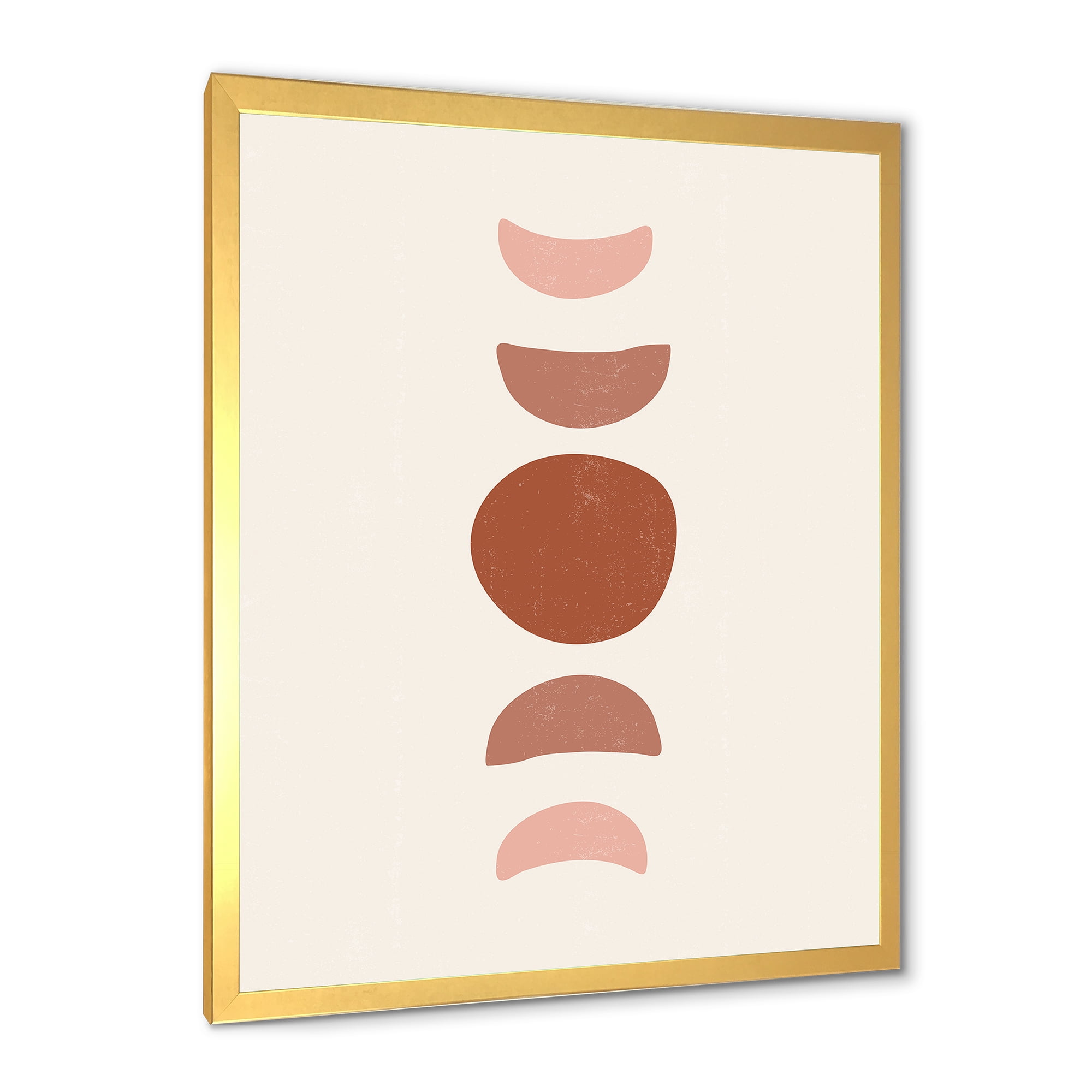 Designart 'Minimal Moon Phases On White' Modern Framed Art Print