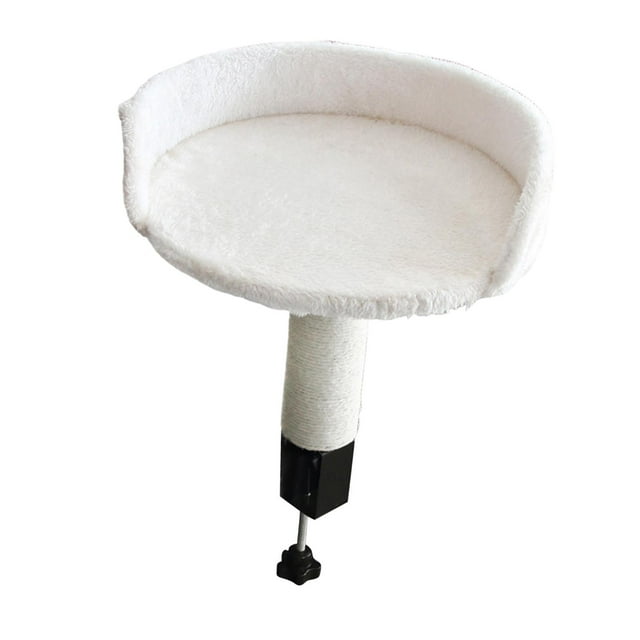 koolsoo Lit pour Chat de Bureau Stable Gain de Place Robuste Confortable Lit pour Animaux Hamac Rond Blanc