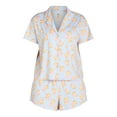 thumbnail image 2 of Women’s Easter Print Shorty Notch Collar Pajama Set from Way to Celebrate, 2-Piece, Sizes XS-3X, 2 of 4