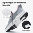 thumbnail image 4 of KOLILI Wide Womens Road Running Shoes Slip On Tennis Sneakers for Gym Workout Indoor Outdoor Light Gray/Pink 8.5-9 US/41 EU, 4 of 7