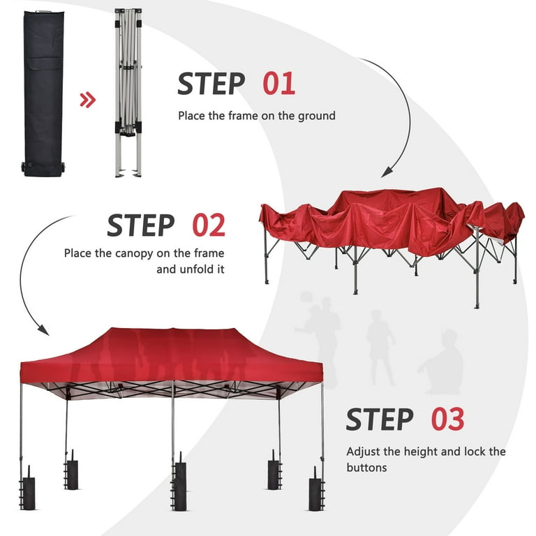 Ainfox 10' x 20' Waterproof Pop-up Canopy Tent - Ideal for