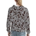thumbnail image 7 of Daiia Brown Moose with Pinecones Pattern Women's Fashion Hoodies & Sweatshirts with Kangaroo Pocket Hooded Sweatshirt with Eye-catching Drawstrings-X-Large, 7 of 7