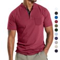 thumbnail image 2 of summer  summer new  large  men‘s short sleeve button pocket T-shirt, 2 of 7