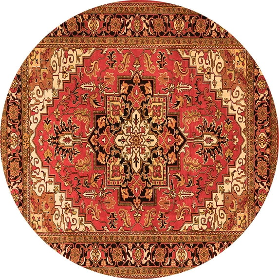 Ahgly Company Indoor Round Persian Orange Traditional Area Rugs, 6' Round