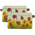 thumbnail image 2 of GZHJMY Beautiful Vintage Flowers Large Square Storage Basket Bin with Handles 1PCS, Foldable Closet Storage Box Shelf Basket for Storing Toys, Books and Clothes143 Collapsible Organizer, 2 of 7