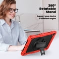 thumbnail image 4 of Case for Samsung Galaxy Tab A11 Plus 2025/A9 Plus 2023 11 inch with Screen Protector, 360 Degree Rotating Kickstand Hand Strap Shockproof Cover with Shoulder Strap, Red, 4 of 7