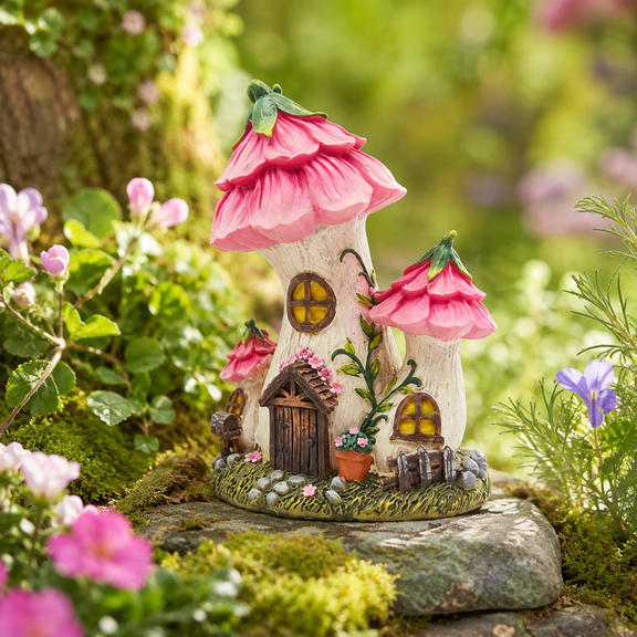 Fairy Garden Decor Resin House Miniature Cottage Figurine For Garden Yard Tabletop Shelf Home Outdoor Decoration pick