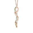 thumbnail image 2 of ANGARA Natural Emerald Infinity Knot Pendant with Puffed Heart in 14K Rose Gold for Women (Size-1.3mm) | May Birthstone, Birthday, Anniversary, Jewelry Gift for Women | Natural Emerald Necklace, 2 of 8