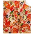 thumbnail image 3 of Manta de franela ligera, súper suave y acogedora con temática de comida de pizza, tamaño pequeño para sala de estar, sofá, tamaño king y queen, 3 of 5