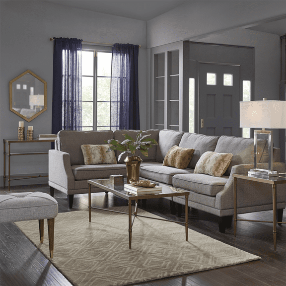 The Madison Park Signature Coffee Table with White Marble Top and Gold Metal Legs for Home Offices