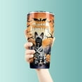 thumbnail image 3 of Mummy French Bulldog Happy Halloween with Pumpkins Bats Spooky Fun 30oz Stainless Steel Tumbler Insulated Cup with Lid Dog Lover Gifts - 00019, 3 of 5