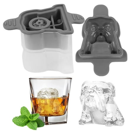 

Bulldog Ice Mold | Dog Ice Cube Tray | Stackable Ice Molds With Sealed Lid Novelty Silicone Ice Cubes For Whiskey Cocktail Party Supplies