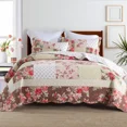 thumbnail image 1 of Colcha de retazos de algodón de 3 piezas en la cama, funda de cama Stitch, juego completo de colchas dobles y cobertores, mantas de cama, colchón, 1 of 5