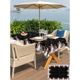 thumbnail image 4 of Outdoor Tablecloth with Umbrella Hole and Zipper, Black Christmas Rectangle Table Cloth 60x120 Inch Waterproof Tablecloth, Cute Snowman Elk Xmas Tree Winter Snowflakes Picnic Table Cover for Patio, 4 of 7
