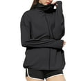 thumbnail image 3 of BiZtdJrK Lightning Sale! Women's Sun Protection Hoodie Jacket Lightweight Long Sleeve Thumb Holes Workout Yoga Jacket Full Zip Running Hiking Sun Shirts Black M, 3 of 7