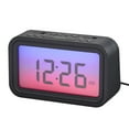 onn. Digital Alarm Clock Radio with Ombre Color Changing Display