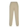 thumbnail image 3 of SERTG Men's Casual Pants Solid Color Straight Leg Pants Fashion Spring Fall Linen Cotton Men's Trousers Jogger Pants(Khaki,L), 3 of 4