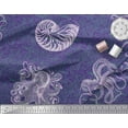 thumbnail image 2 of Soimoi Cotton Jersey Fabric Animal Skin,Shell & Octopus Ocean Print Fabric by The Yard 58 Inch Wide, 2 of 3