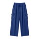 thumbnail image 4 of Pantalones de Vestido de Cintura Elástica para Mujeres Color Sólido Suelto Elástico Cordón de Cintura Pantalones de Pierna Recta de Bolsillo Grande, 4 of 5