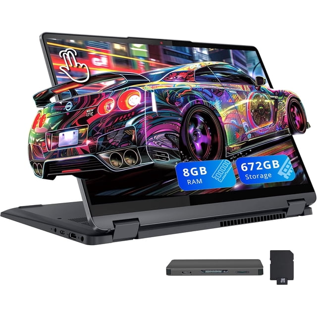 Lenovo IdeaPad Flex 5i 14" WUXGA Touch 2-in-1 Laptop, Intel i5-1235U, 8GB LPDDR4X, 672GB Storage (512GB SSD + 160GB Docking Station Set), Backlit Keyboard, Fingerprint Reader,Win 11, Gray