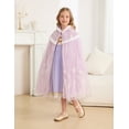 thumbnail image 3 of Gilrs Celvet Princess Cape Kids Purple Hooded Cape Girls Play Outfits Cape Warm Cloak, 3 of 4