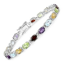 Amethyst Multi Gemstone Bracelet with 9.37 Carat Stones in 925 Sterling Silver Perfect Birthday Gift for Women