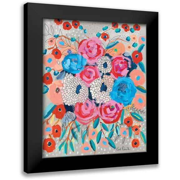 Roberts, Kait 12x14 Black Modern Framed Museum Art Print Titled - Flowers are the Answer