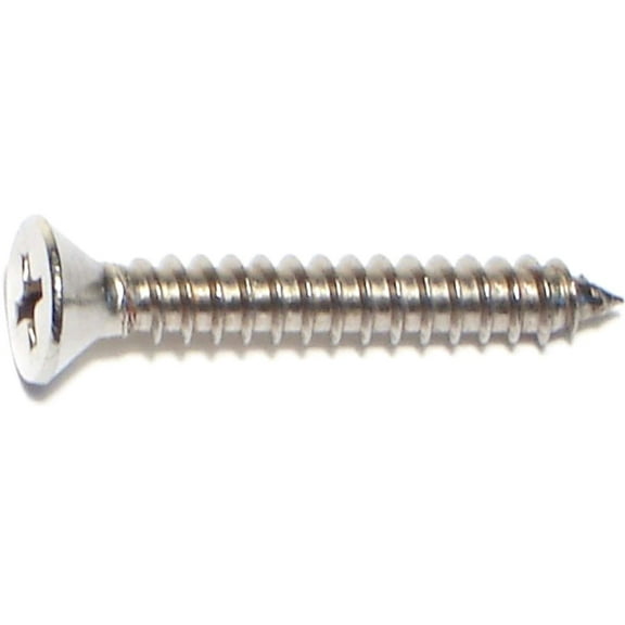 #10 x 1-1/4" 18-8 Stainless Steel Phillips Flat Head Sheet Metal Screws SMSFSS-214