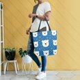 thumbnail image 4 of FORMRS Womens Canvas Tote Bag with Zipper Inner Pocket Shoulder Handbag, Blue Polar Bear, 4 of 7