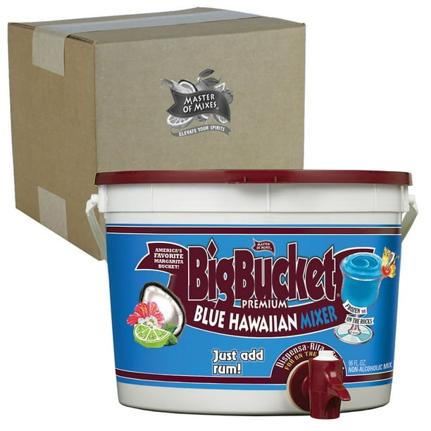 Master of Mixes Blue Hawaiian Mix, Ready to 96 oz Low-Profile BigBucket, Individually Boxed - Walmart.com