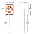 thumbnail image 6 of Eveokoki Slow Down Speed Limit 10 Kmh Sign with Stake 8x12inch Yard Sign Yard Decoration Rustproof Outdoor Aluminum Sign for Yard Garden Lawn Street Outdoor, 6 of 6