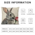 thumbnail image 5 of Shangniulu Easter Bunny Tulip Throw Pillow Cover, multiple sizes available， Spring Easter Gray Rabbit Cushion Case Decoration for Sofa Couch, 5 of 5