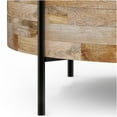 thumbnail image 6 of JERFIT 38 Inch Round Drum Coffee Table, Solid Mango Wood Cocktail Table with Metal Legs for Living Room, Light Brown Finish, 6 of 8
