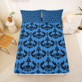 thumbnail image 5 of jejeloiu Bright Damask Queen Sheets,Ancient Floral Queen Sheet Sets For Adults,Blue Black,4 Pieces,1 Flat Sheet, 1 Fitted Sheet and 2 Pillowcases, 5 of 6