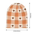 thumbnail image 5 of DouZhe Beanie Hats for Men and Women, Romantic Brown Hearts Checkered Patterns Adult Unisex Knit Hat Winter Warm Skull Cap, 5 of 7