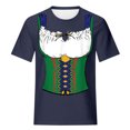 thumbnail image 4 of Pompotops Blouse Décontractée Mode Femme Imprimé Oktoberfest Col Rond T-Shirt Blouse Imprimée Tee Liquidation, 4 of 5