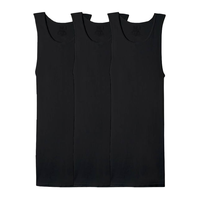 Camiseta Fruit Of The Loom para Hombre sin Mangas Negra, 3 Piezas, Talla G