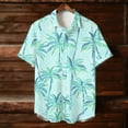 thumbnail image 3 of OGLCCG Men's Hawaiian Shirts Short Sleeve Button Down Casual Shirts Summer Floral Printed Tropical Casual Aloha Beach Shirts,XL,Light Blue 2, 3 of 8