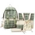thumbnail image 1 of Girls School Backpack Set Nylon 5PCS Casual Elementary Bookbag Campus Backpack, 1 of 10