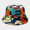 thumbnail image 3 of Penkiiy Winter Bucket Hat for Women Colorful Warm Hats Cute Warm Soft Faux Fur Fisherman Cap Navy, 3 of 3