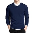 thumbnail image 3 of Cotton Sweater Men Long Sleeve Pullovers Outwear Man V Neck Male Sweaters Fashion Brand Loose Fit Knitting Clothing Korean Style, 3 of 5