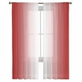 thumbnail image 3 of Red Ombre Sheer Curtains 96 Inches Long 2 Panels Set, Window Sheer Curtains for Living Room/Bedroom, Red White Gradient Modern Abstract Art Light Filtering Rod Pocket Curtain 52'' x 96'' x 2, 3 of 7